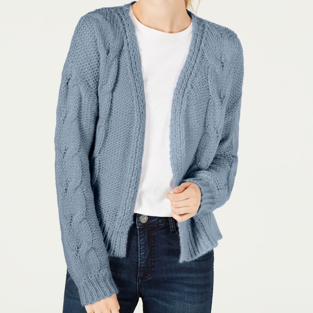 🦋💙Crave Fame open-front cable knit cardigan, (L)